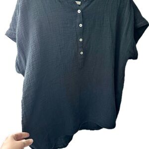 Marine Layer Black Casual Button Down Shirt Relaxed Fit